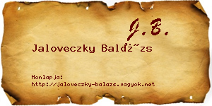 Jaloveczky Balázs névjegykártya